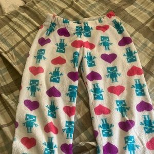 Robot and hearts white pj pants❤️🤖